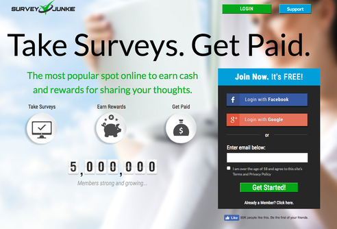 SurveyJunkie free money